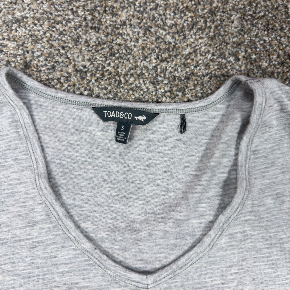 Toad&Co Womens Small V-Neck T-Shirt Bundle 3 Pack Gray Charcoal Navy Slub Knit - Picture 13 of 16